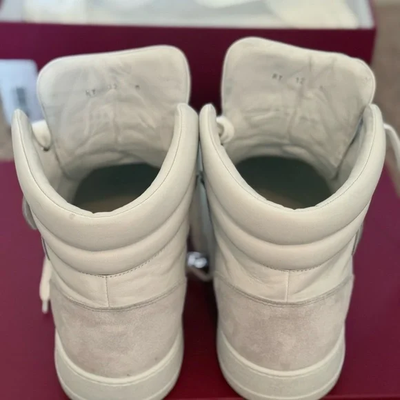 Salvatore Ferragamo “Neo” Parchment and Silver Sneakers - Men’s